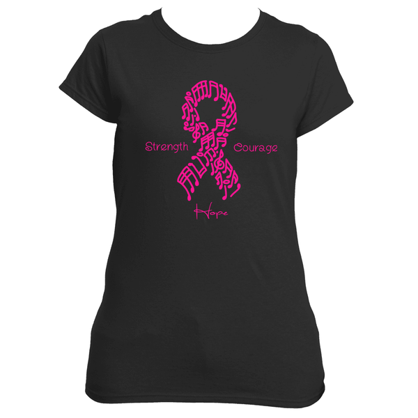 Women's Breast Cancer Awareness "Music Note" Tee