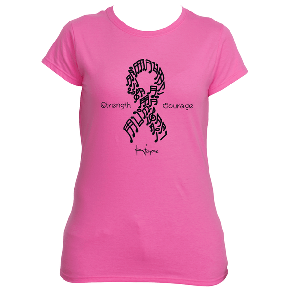 Women's Breast Cancer Awareness "Music Note" Tee