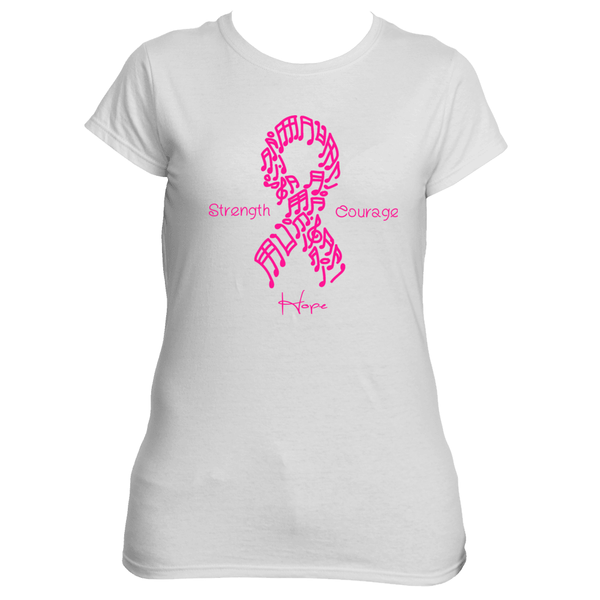 Women's Breast Cancer Awareness "Music Note" Tee