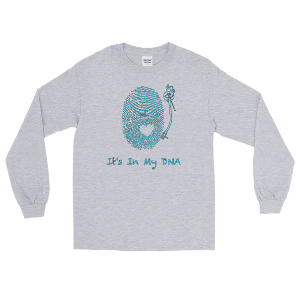 Long Sleeve "DNA" Tee (Blue Lettering)