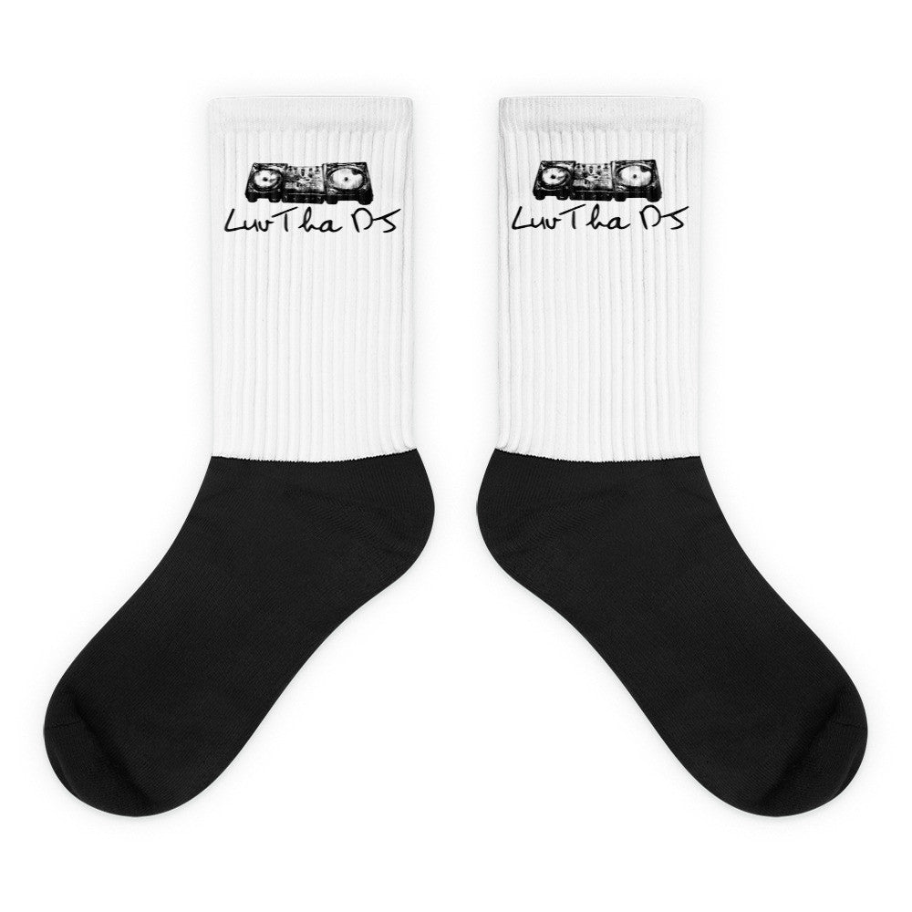 "Luv Tha DJ" Black foot socks